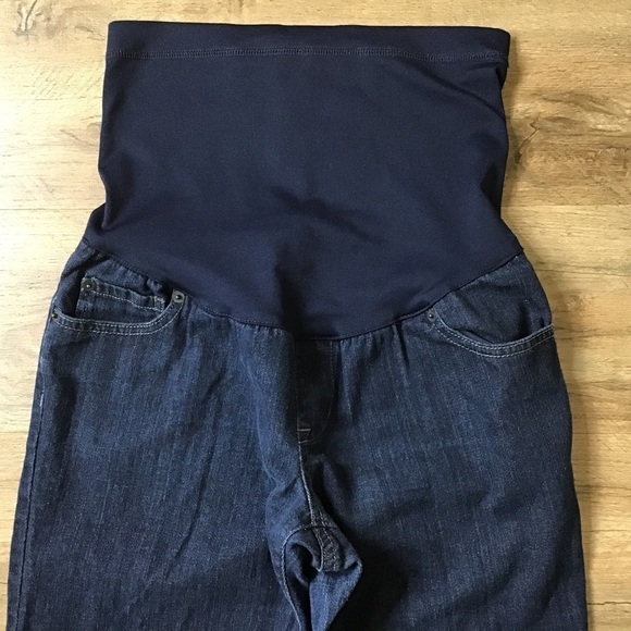 LIZ Lange Target Maternity Jeans Bootcut Full Panel Dark Blue Size 6 - Picture 2 of 14